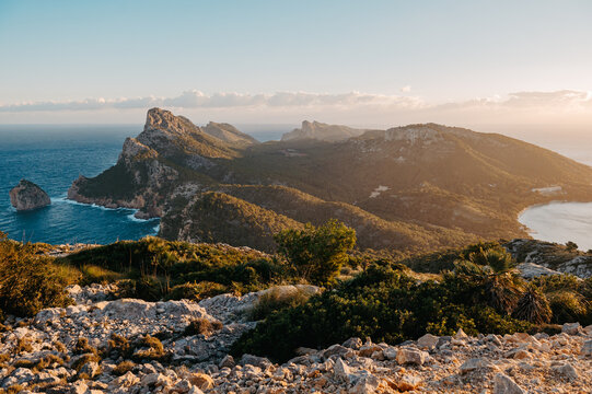 Panoramic view of Cap de Formentor and Bay of Pollen&ccedil;a, Mallorca