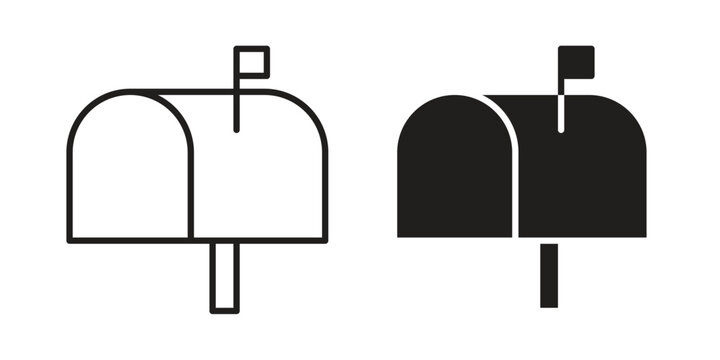 Mailbox icon elements. A modern flat and line icons set
