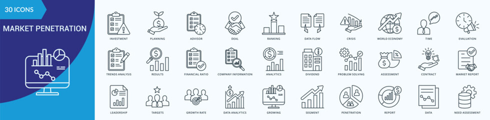 Market Penetration Icon Pack Illustration Vector 