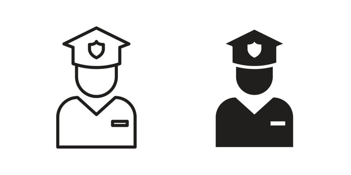 Police icon elements. A modern flat and line icons set