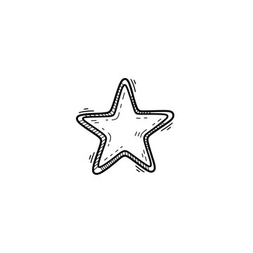 Hand-Drawn Sketch Star Icon with Wavy Outline