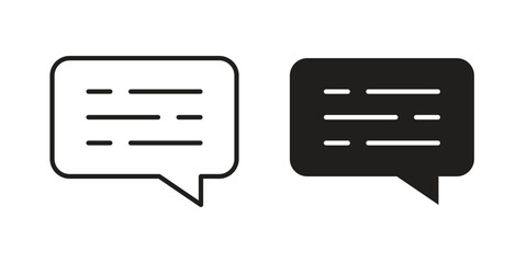 Subtitles icon elements. A modern flat and line icons set