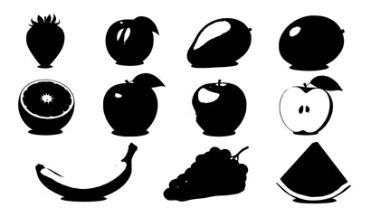 High quality realistic fruit and berry vector set with strawberry mango orange apple banana grapes and watermelon isolated on white © MD HAJIRUDDIN