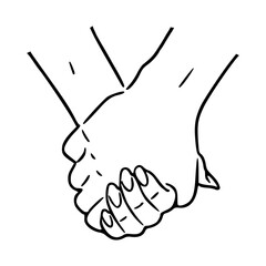 Obraz premium support and togetherness hand gesture sketch graphic