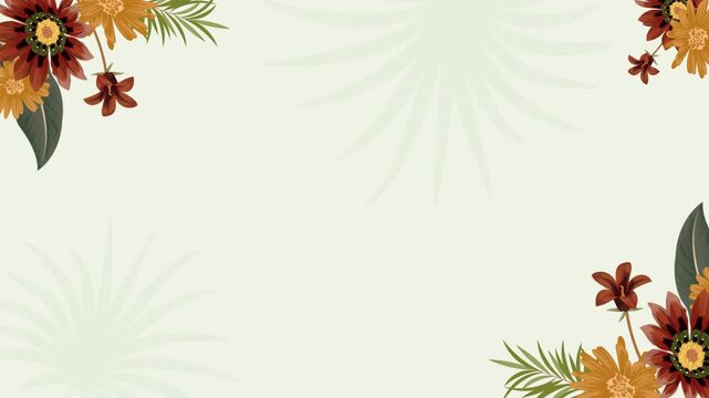 Flower corner frame appearing composition for wedding and valentine