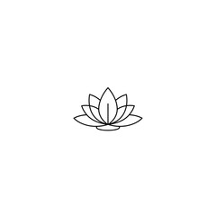 Obraz premium Elegant Outline Lotus Flower Icon - Minimalist Yoga and Spa Design Element