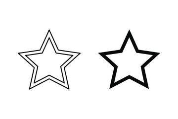 Obraz premium Star Icons: Outline and Thick Border Black Vector Graphics for Rating