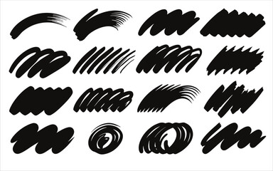 Fototapeta premium Black Brush Stroke Design Elements Set