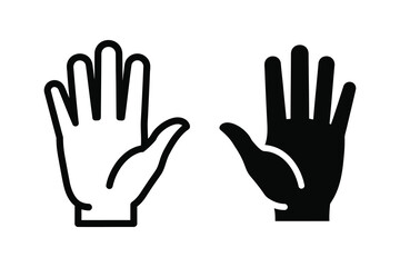 Obraz premium Open Hand Icon: Stop gesture, Welcome, and Openness Symbol