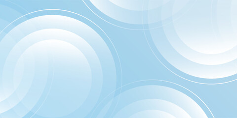 Modern circle minimalist banner pastel colorful blue and white gradations. Circle effect style art simple abstract