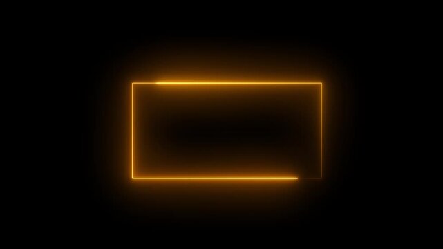 neon light rectangle moving frame motion graphics.