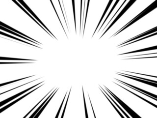 集中線 （ぼかし/黒色）背景素材 / Blurred Speed Line Background &ndash; Radial Focus Effect for Manga and Dynamic Design