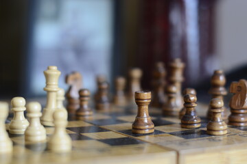 chess pieces on the board