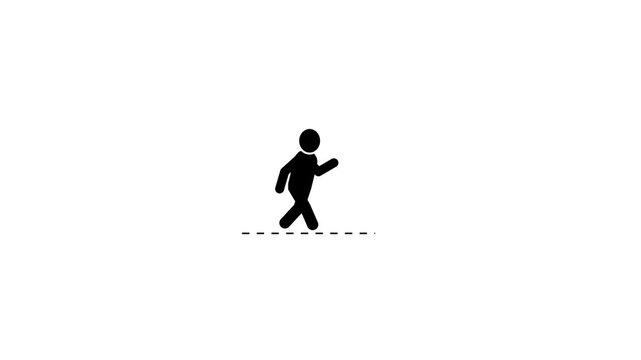 Simple pictogram men walking animation. cartoon style animation men walking concept.