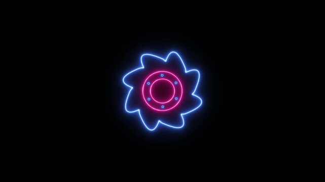 Luxury memphis abstract flower circle logo.showcasing various designs and tooth counts displayed against a white background .