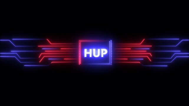 Neon Data Hub Technology Animation Glowing Circuit Network Processor Digital Connection Motion Graphic
