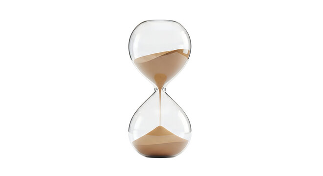 Cute 3 D hourglass with flowing sand