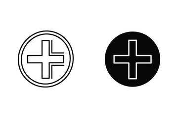 Obraz premium Plus Symbol and Medical Cross Icons