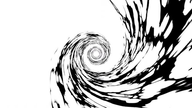 Dark black ink flame spiral effects animation