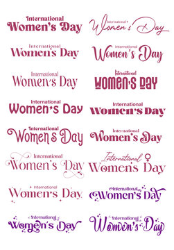 International Women&rsquo;s Day Text PNG Combo imahe 