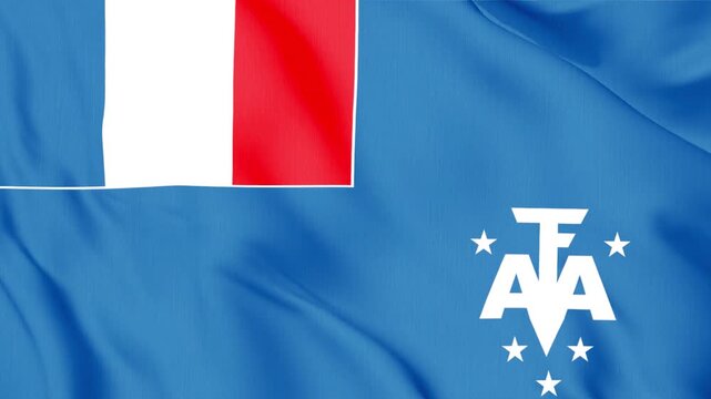 French Southern and Antarctic Lands Flag waving animation