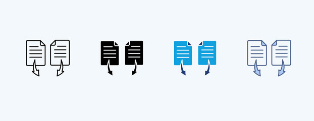  Data Flow Multiple Icon Illustration Vector