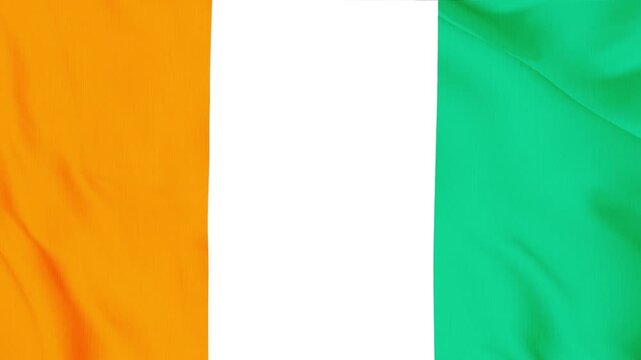 Ivory Coast flag waving in the wind close-up