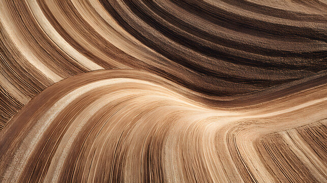Bold lines of browns and tans intersect in graceful waves, evoking a sense of movement and depth in the artwork
