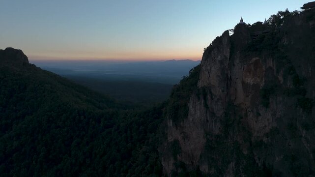 Lampang district landscape and some of Wat Phra Phutthabat Sutthawat spotted, Thailand