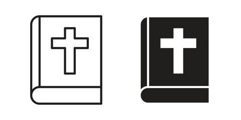 Fototapeta premium Bible icons with different styles. Vector logo illustration simple design.