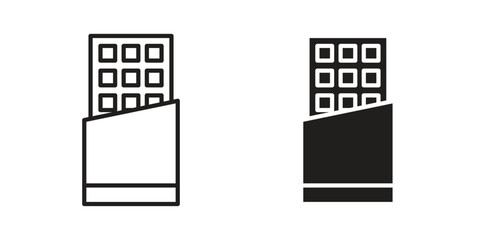 Obraz premium Chocolate icons with different styles. Vector logo illustration simple design.