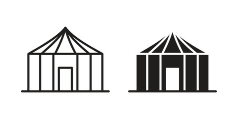 Circus tent icons with different styles. Vector logo illustration simple design. © Bell