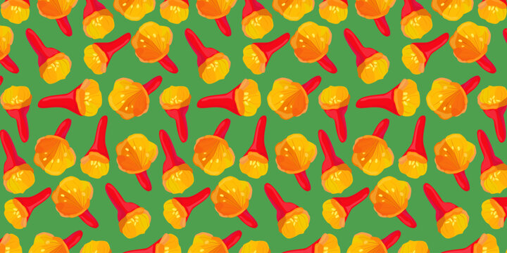 Seamless pattern Mashua Andean Tuber Root Vegetable