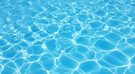 Obraz premium Serene pool water surface with bright blue background and sparkling reflections