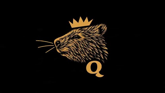 Golden Beaver Head with Crown Logo.