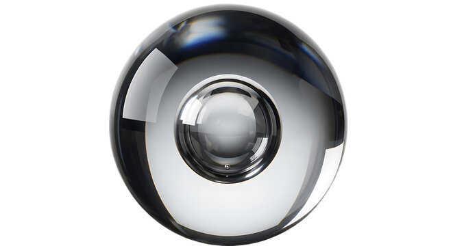 3D paperweight solid glass sphere bubble