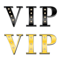 VIP LOGO set of metal font