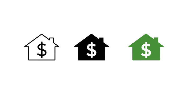 Real Estate Dollar House Vector Icon