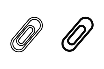 Obraz premium Paperclip Icons in Outline and Solid Styles for Clipping and Organizing