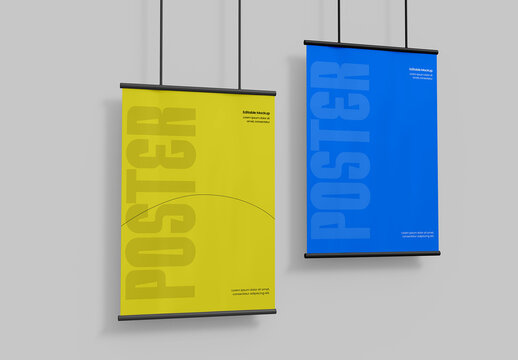 Hanging Poster Mockup Template