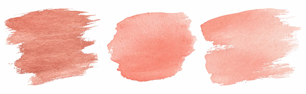 Peach watercolor circle with pastel splashes and brush textures. Soft flowing colors blend into abstract shapes, creating elegant backgrounds for covers, invitations, and artistic layouts.