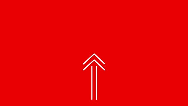 Business up arrow animation on gradient background, line up direction animated arrow, upward and transparent swipe up direction arrow ico