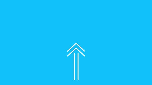 Business up arrow animation on gradient background, line up direction animated arrow, upward and transparent swipe up direction arrow ico
