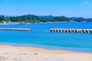 三陸 陸前高田の広田海水浴場
