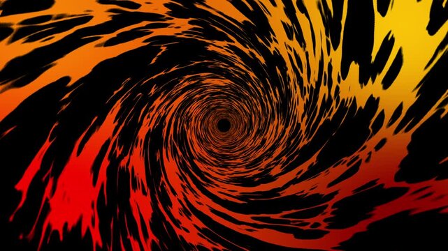 Dark black ink flame spiral effects animation
