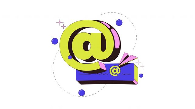 Email verification onboarding ui animation. Digital communication. Valid address e-mail at symbol. Online messaging. Web design. Mobile app intro motion. Micro UX scene 4K video on transparent