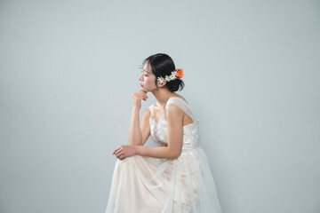 ウェディングドレスを着た花嫁