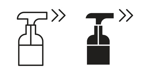 Obraz premium Spray bottle icons with different styles. Vector logo illustration simple design.