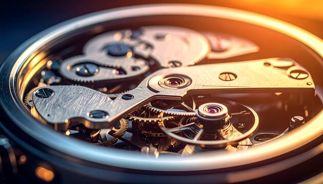 A mechanical watch's inner workings