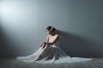 ウェディングドレスを着た花嫁